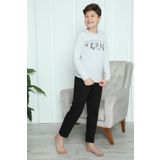 Akbeniz 20417 Beyaz Erkek Çocuk Penye Pijama Takım