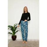 Akbeniz 27389 Mavi Pamuklu Kadın Alt Pijama