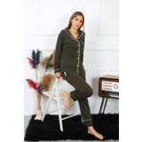 Akbeniz 2782 Haki Düğmeli Kadın Pijama Takımı