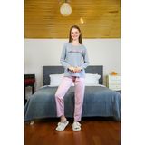 Akbeniz 4118 Gri Penye Uzun Kol Kadın Pijama Takım