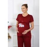 Akbeniz 45210 Bordo Kadın Hamile Pijama Takımı