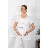 Akbeniz 45210 Ekru Kadın Hamile Pijama Takımı