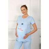 Akbeniz 45210 Mavi Kadın Hamile Pijama Takımı