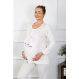Akbeniz 45501 Ekru Kadın Hamile Pijama Takımı