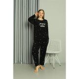 Akbeniz 808043 Siyah Welsoft Polar Büyük Beden Kadın Pijama Takımı