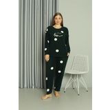 Akbeniz 808045 Petrol Welsoft Polar Büyük Beden Kadın Pijama Takımı