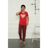 Akbeniz Erkek Çocuk Penye Pijama Takım 20391 - Kırmızı - 15 - 16 Yaş