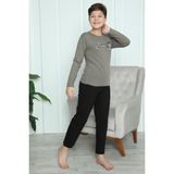Akbeniz Erkek Çocuk Penye Pijama Takım 20418 - 7 - 8 - Vizon