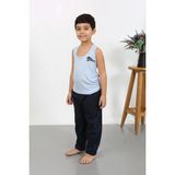 Akbeniz Erkek Çocuk Sıfır Kol Penye Pijama Takım Mavi 20439