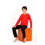 Akbeniz Erkek Çocuk Uzun Kol Penye Pijama Takım 20437 Kırmızı