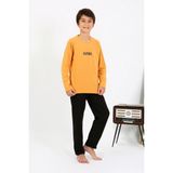 Akbeniz Erkek Çocuk Uzun Kol Penye Pijama Takım 20438 Sarı
