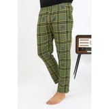 Akbeniz Erkek Ekoseli Desen Penye Tek Alt Pijama 27540 Haki