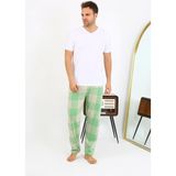 Akbeniz Erkek Ekoseli Desen Penye Tek Alt Pijama 27540 Yeşil
