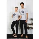 Akbeniz Erkek Pamuk Penye Sevgili Kombini Pijama Takımı Gri Tek Takım Fiyatıdır 50126