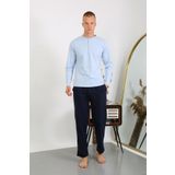 Akbeniz Erkek Penye Uzun Kol Pijama Takımı 6860 Buz Mavisi