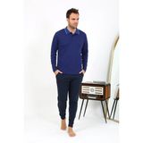 Akbeniz Erkek Polo Yaka Uzun Kol Penye Pijama Takımı Lacivert 6865