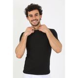 Akbeniz Erkek Sıfır Yaka Likralı Siyah T-Shirt 65710