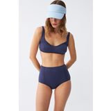 Akbeniz Kadın Basic Lacivert Pedli Yüksek Bel Bikini Takımı