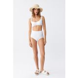 Akbeniz Kadın Beyaz Pedli Yüksek Bel Bikini Takımı