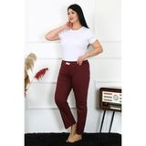 Akbeniz Kadın Pamuklu Büyük Beden Alt Pijama 27498 - Bordo - 3XL