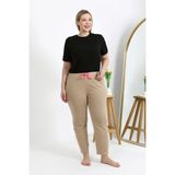 Akbeniz Kadın Pamuklu Büyük Beden Alt Pijama Bej 27559