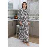 Akbeniz Kadın Uzun Kol Penye Gecelik Ev Elbisesi Mor 25500 - 3XL