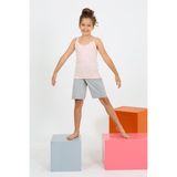 Akbeniz Kız Çocuk Ip Askılı Şortlu Penye Pembe Pijama Takım 20430 - 7 - 8