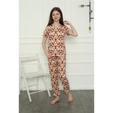 Akbeniz Kız Çocuk Penye Pijama Takım 20396 - Sütlü Kahve - 7 - 8