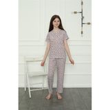 Akbeniz Kız Çocuk Penye Pijama Takım 20409 - Beyaz - 7 - 8