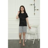 Akbeniz Kız Çocuk Penye Şortlu Pijama Takım 20405 - Siyah - 9 - 10