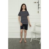 Akbeniz Kız Çocuk Penye Şortlu Pijama Takım 20407 - Lacivert - 3-4 Yaş