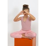 Akbeniz Kız Çocuk Sıfır Kol Gül Kurusu Penye Pijama Takım 20433 - 9 - 10