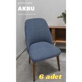 Akbu Mutfak Sandalye Kılıfı Büyük Oval Jakarlı Yıkanabilir Streç Lastikli Sandalye Örtüsü 6 Adet - 50 x 55 cm - Antrasit