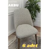 AKBU Sandalye Kılıfı , 6lı Paket , A Kalite Mutfak Büyük Oval ,Yıkanabilir , Lastikli Sandalye Örtüsü