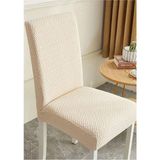 Akbu Sandalye Kılıfı , 6lı Paket , Likrali Kümaş Desenli Sandalye Örtüsü, Lastikli, Esnekli ,kaliteli - 35 x 45 cm - Krem