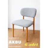 Akbu Sandalye Kılıfı , 6lı Paket , Yüksek Kalite Bohem Model , Lastikli , Mutfak Sandalye Örtüsü - 50 x 52 cm - Gri