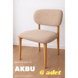 Akbu Sandalye Kılıfı , 6lı Paket , Yüksek Kalite Bohem Model , Lastikli , Mutfak Sandalye Örtüsü - 50 x 52 cm - Vizon