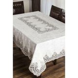 Akc Sultan Fransız Dantelli Kadife Lüx Masa Örtüsü 160X220