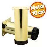 Akça Ayarlanabilir Mobilya Kanepe Koltuk Baza Yükseltme Yükseltici Ayağı Metal Ayakları 10 Cm Gold