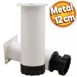 Akça Ayarlanabilir Mobilya Kanepe Koltuk Baza Yükseltme Yükseltici Ayağı Metal Ayakları 12 Cm Beyaz