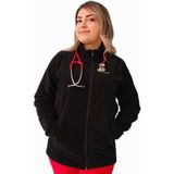 Akça Medikal Siyah Hastane Polar Ceket - XL