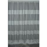 Akça Tekstil 300x260 cm Gri Roza Model Tek Kanat Hazır Dikilmiş Pileli Fon Perde