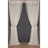 Akça Tekstil 300x260 cm Krem Kuş Model Tek Kanat Dikilmiş Pileli Fon Perde