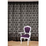 Akça Tekstil 300x260 cm Siyah Damaks Model Tek Kanat Hazır Dikilmiş Pileli Fon Perde