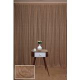 Akça Tekstil 300x260 cm Vizon Çizgili Model Tek Kanat Hazır Dikilmiş Pileli Fon Perde
