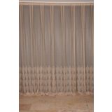 Akça Tekstil 300x260 cm Vizon Küçük Yaprak Model Tek Kanat Hazır Dikilmiş Pileli Fon Perde