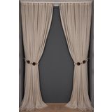 Akça Tekstil 300x260 cm Vizon Petek Model Tek Kanat Dikilmiş Pileli Fon Perde