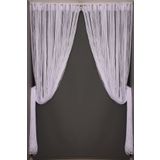 Akça Tekstil 300x270 cm Beyaz Düz Model Hazır İp Perde Perde