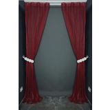 Akça Tekstil 75x260 cm Bordo Orkide Model Tek Kanat Pileli Fon Perde