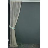 Akça Tekstil 75x260 cm Vizon Küçük Baklava Model Tek Kanat Pileli Fon Perde